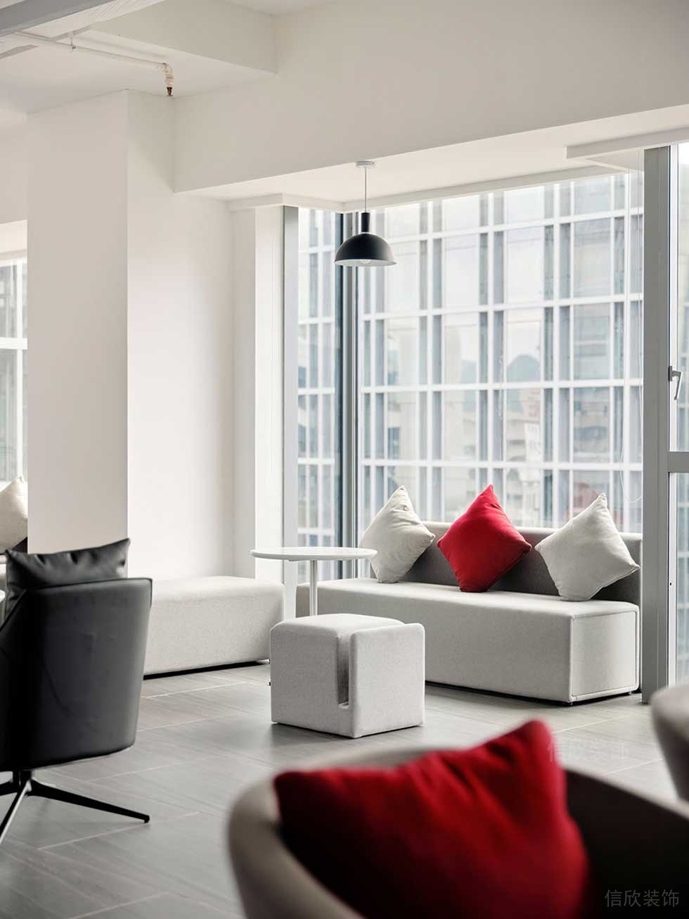 簡約風(fēng)格辦公室裝修案例休閑廳效果圖