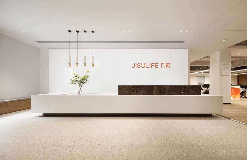 簡(jiǎn)約風(fēng)格企業(yè)辦公室前廳服務(wù)臺(tái)裝修圖