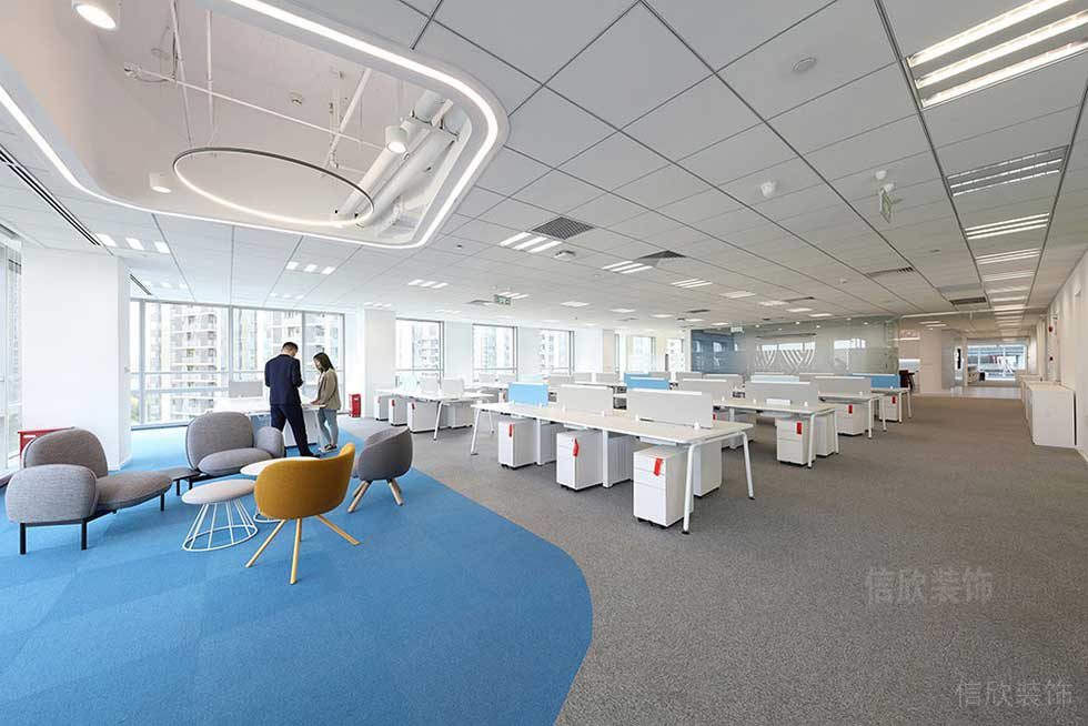 簡約風格商務公司辦公大廳效果圖