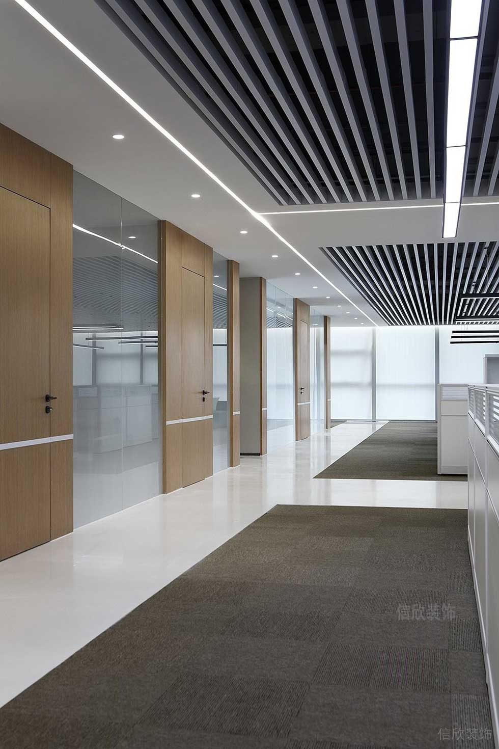 簡約風(fēng)格商務(wù)公司辦公廳過道空間設(shè)計圖