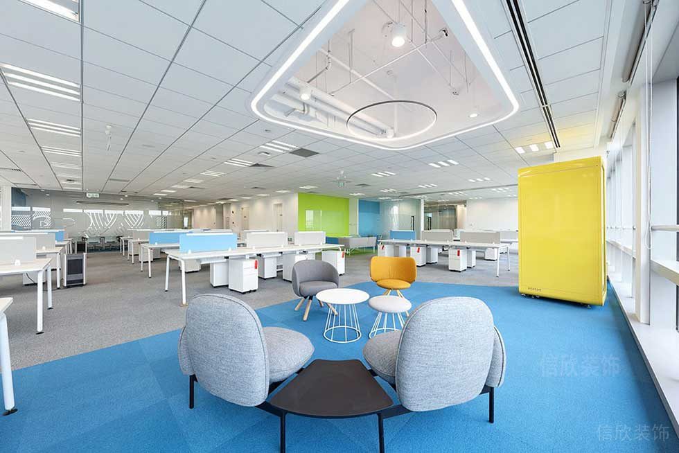 簡約風格商務公司綜合辦公大廳效果圖