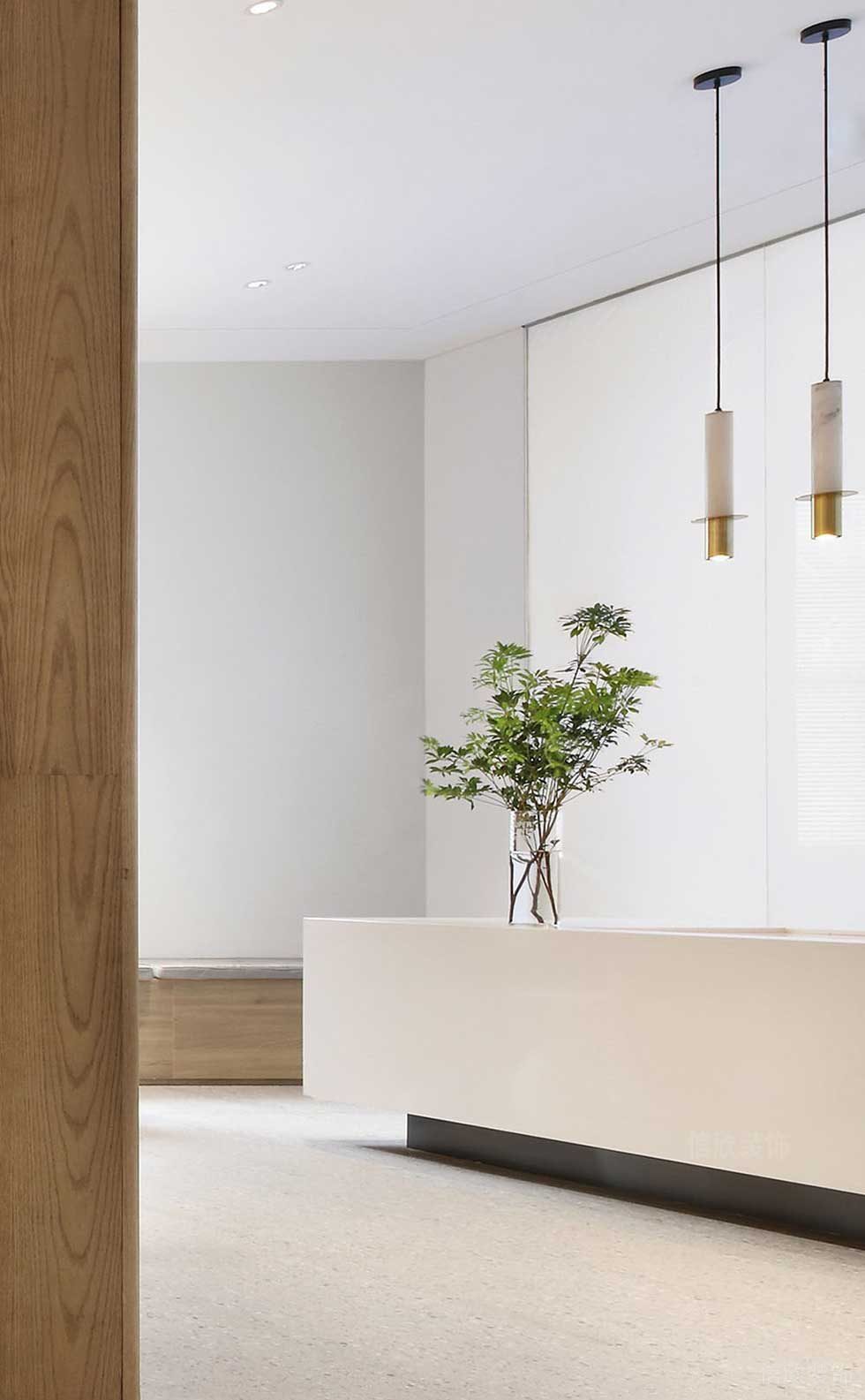 簡(jiǎn)約風(fēng)格商業(yè)機(jī)構(gòu)辦公空間前臺(tái)效果圖