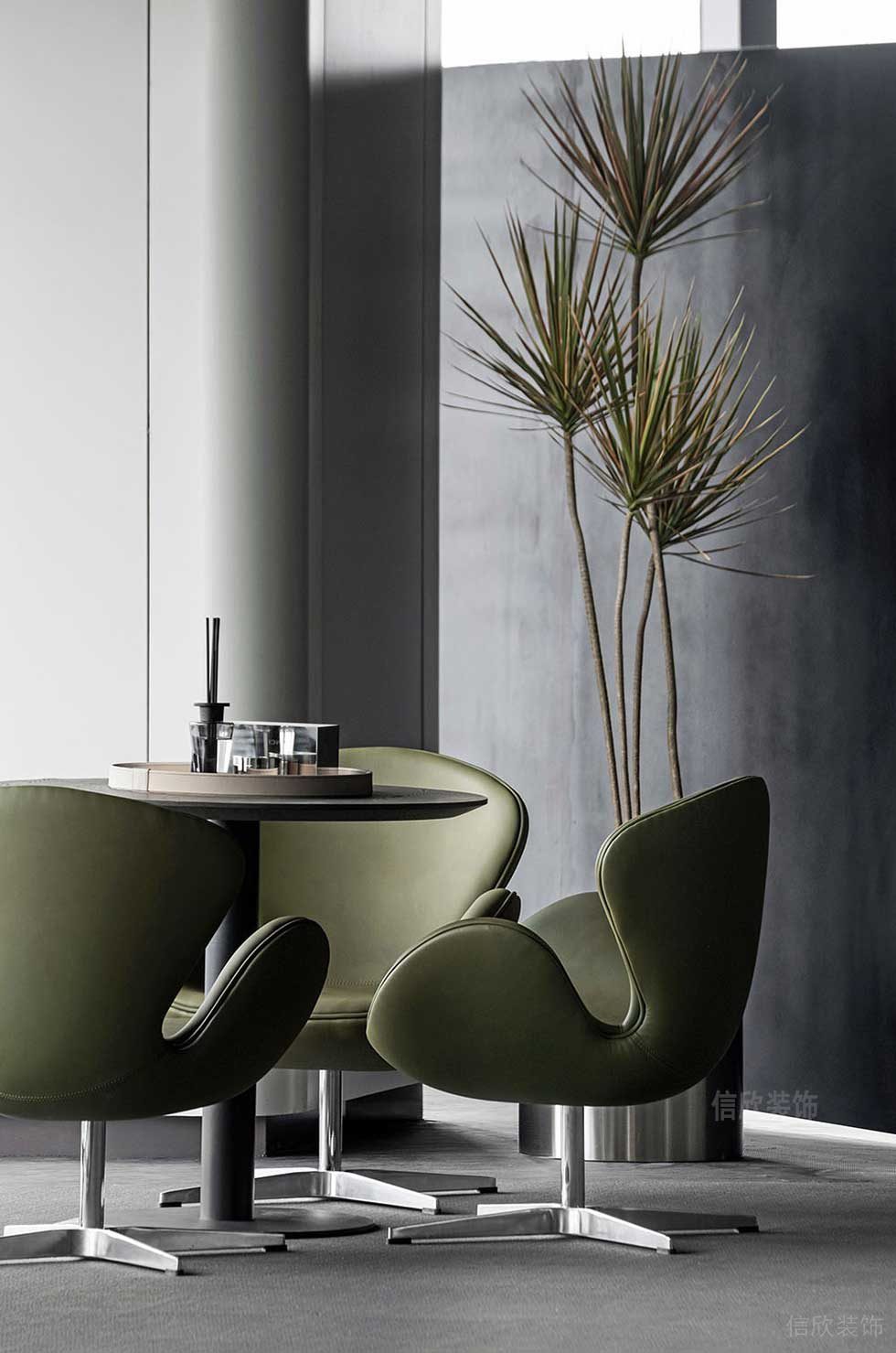 簡約風(fēng)格商業(yè)機(jī)構(gòu)辦公室洽談區(qū)效果圖