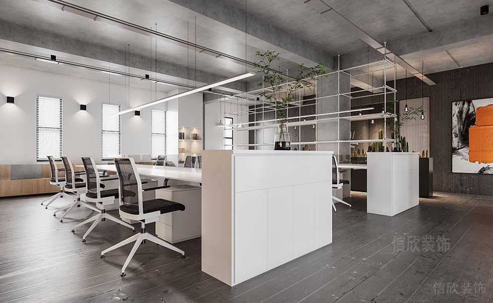 簡約風(fēng)格公司案例辦公區(qū)空間效果圖