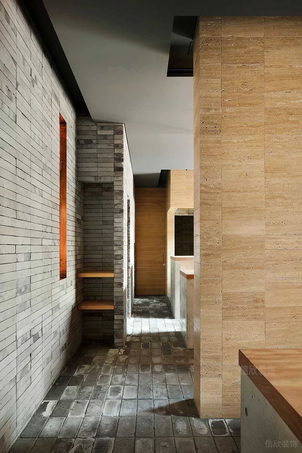 簡約工業(yè)風(fēng)辦公空間休閑區(qū)過道空間效果圖