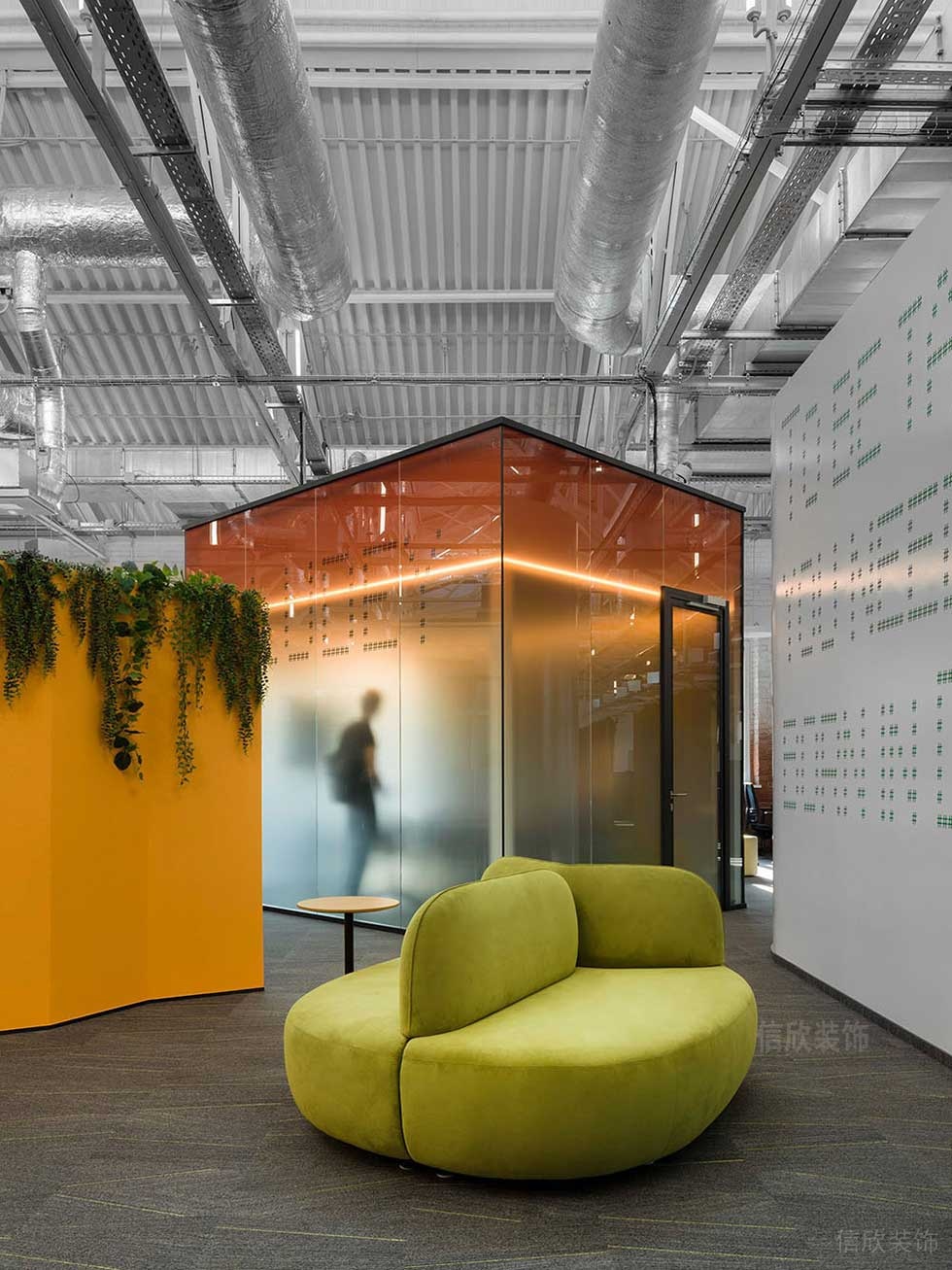 現(xiàn)代北歐風(fēng)辦公空間過道休息區(qū)效果圖