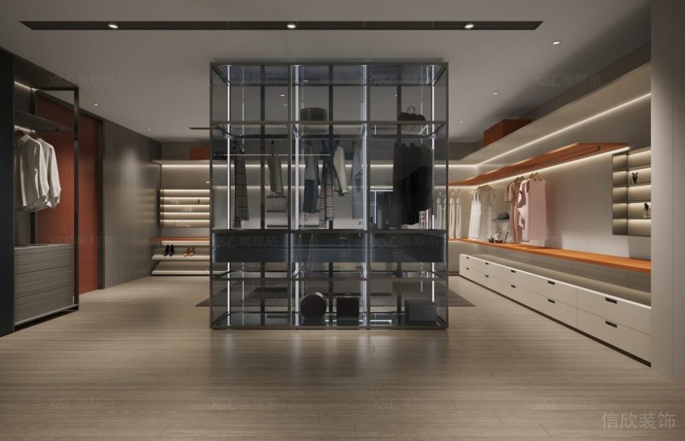 現(xiàn)代風(fēng)格辦公空間董事長休息室衣帽間裝修圖