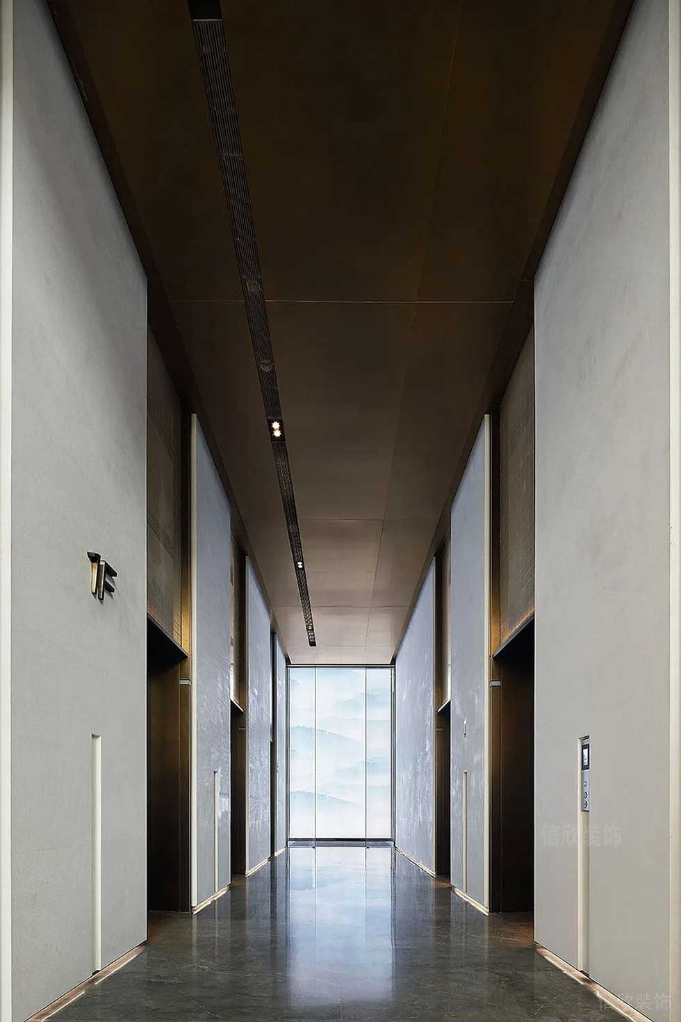 現(xiàn)代風格辦公室案例電梯廳裝修圖