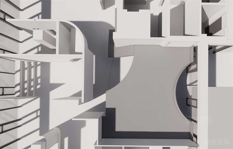 現(xiàn)代風(fēng)格辦公室俯視鳥瞰圖