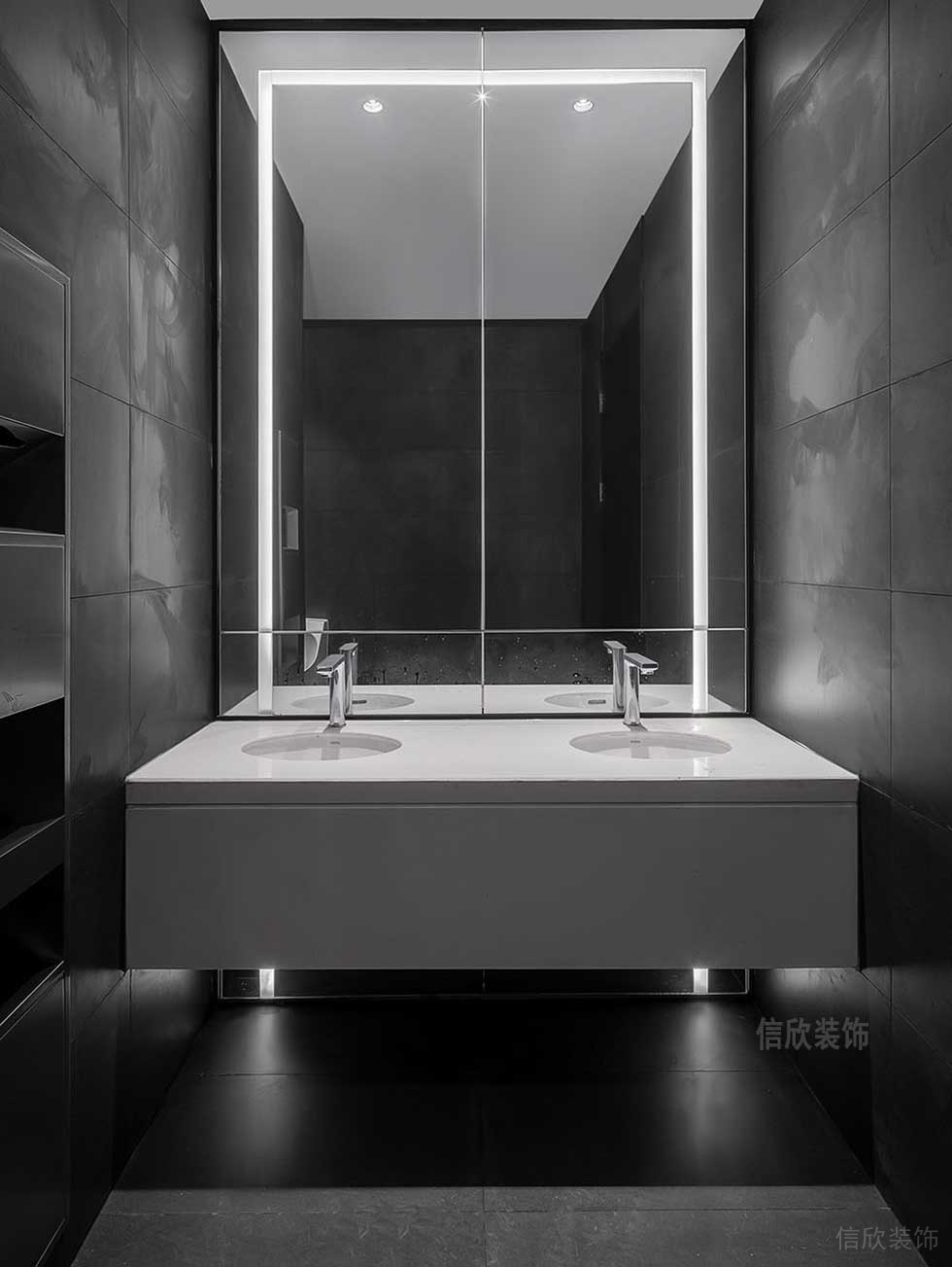 現(xiàn)代風(fēng)格辦公室衛(wèi)生間洗手臺(tái)效果圖