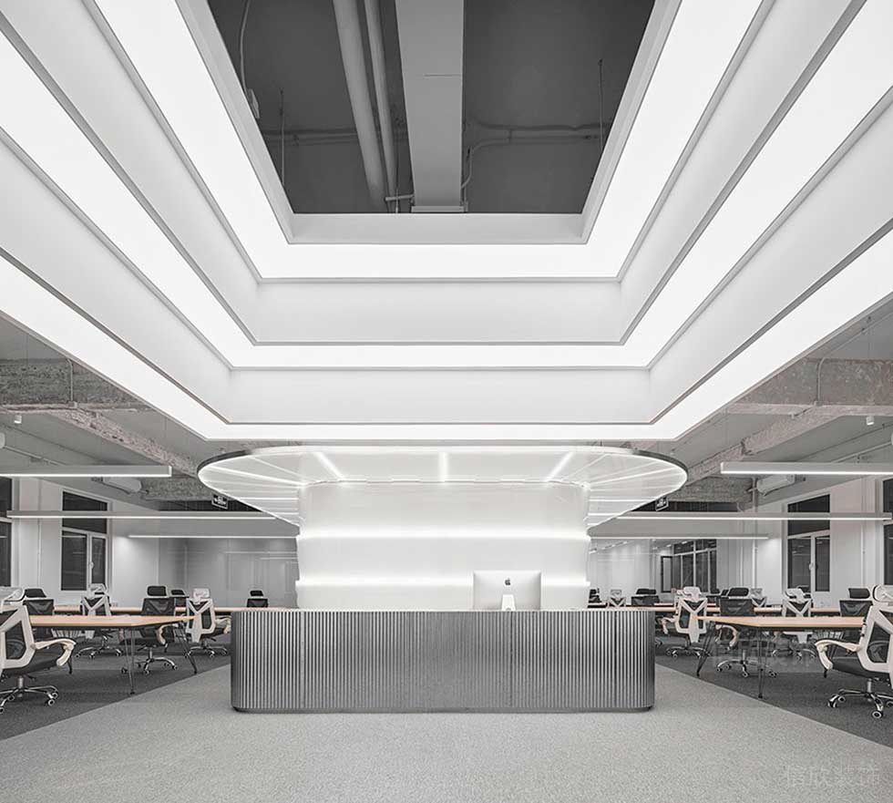 現(xiàn)代風(fēng)格公司辦公大廳服務(wù)臺燈光設(shè)計效果圖