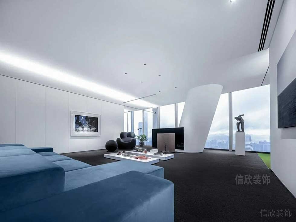 現(xiàn)代簡約風格辦公空間貴賓接待區(qū)裝修圖