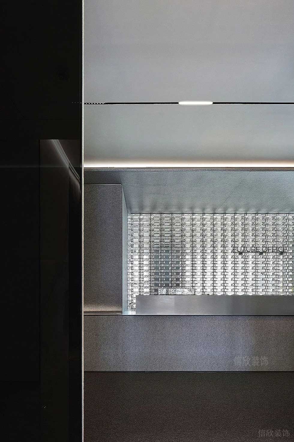 現(xiàn)代簡(jiǎn)約風(fēng)格辦公室玻璃磚背景墻效果圖