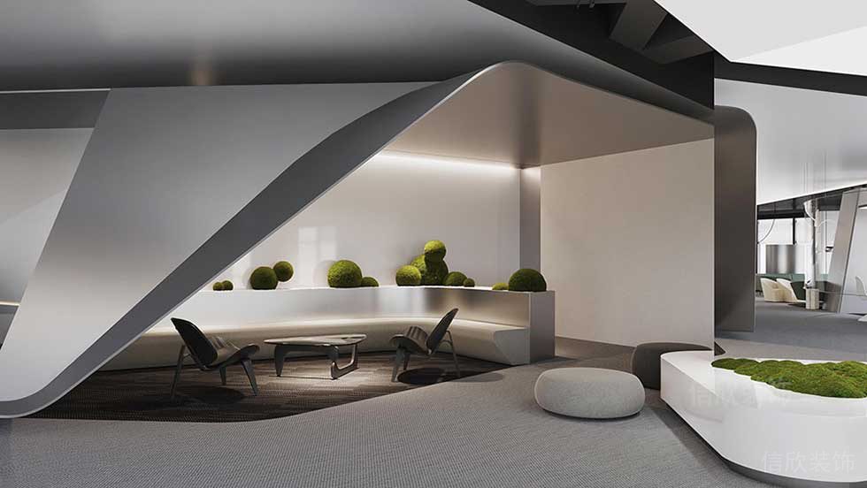 現(xiàn)代簡(jiǎn)約風(fēng)格辦公室前廳洽談等候區(qū)裝修圖