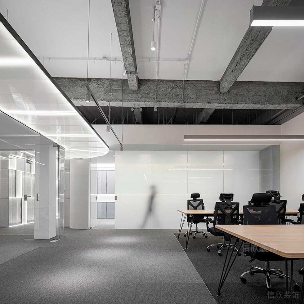 現(xiàn)代簡約風格工作室裝修案例辦公區(qū)過道效果圖