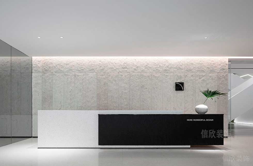 現(xiàn)代簡(jiǎn)約風(fēng)格企業(yè)辦公室大堂前臺(tái)效果圖