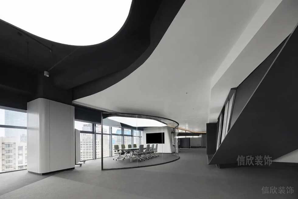 現(xiàn)代簡(jiǎn)約風(fēng)格商務(wù)公司會(huì)議室過道空間效果圖