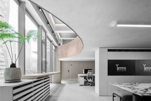 現(xiàn)代簡約風(fēng)格商務(wù)寫字樓一層辦公區(qū)效果圖