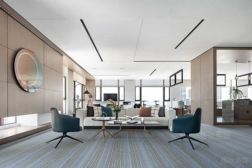 現(xiàn)代簡約風格公司案例休閑接待廳設計圖