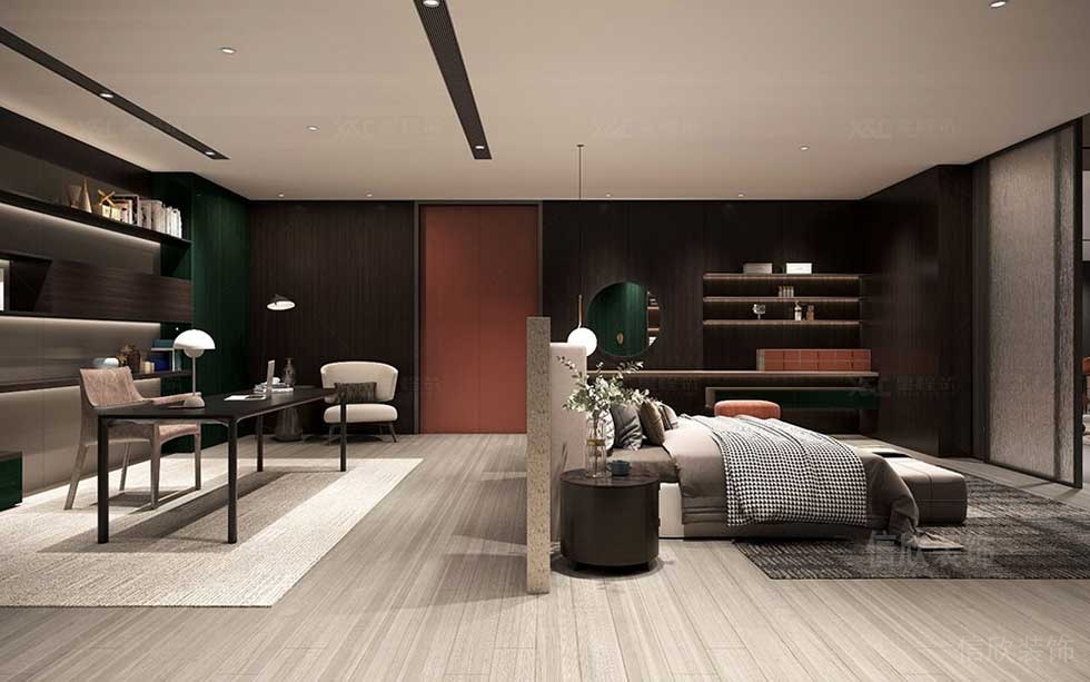 現(xiàn)代簡(jiǎn)約風(fēng)格寫字樓總裁辦公室裝修圖