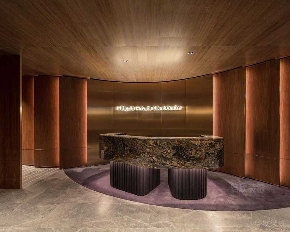 現(xiàn)代輕奢風(fēng)格辦公室前廳服務(wù)臺(tái)效果圖