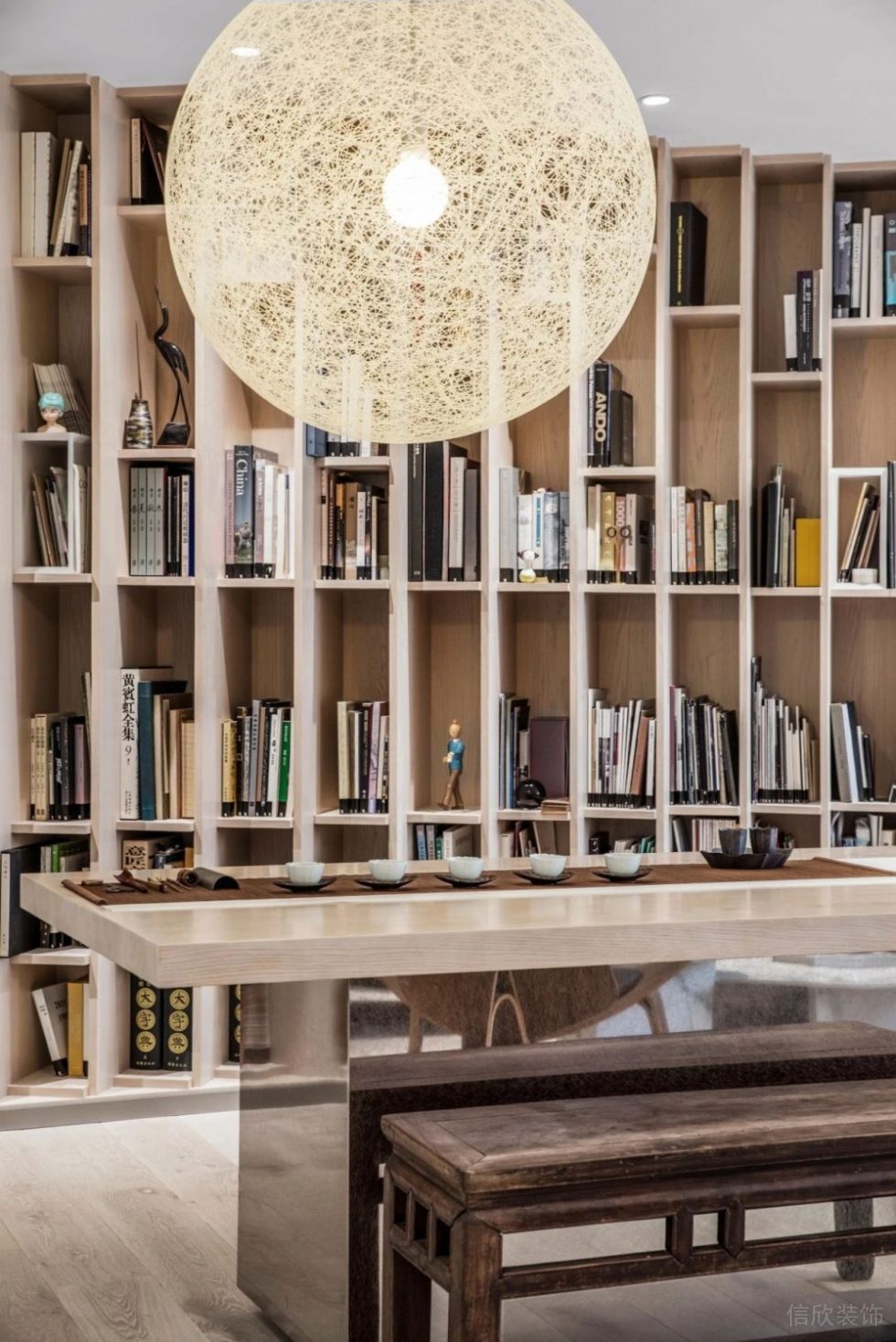 新中式風格商務(wù)公司茶室效果圖