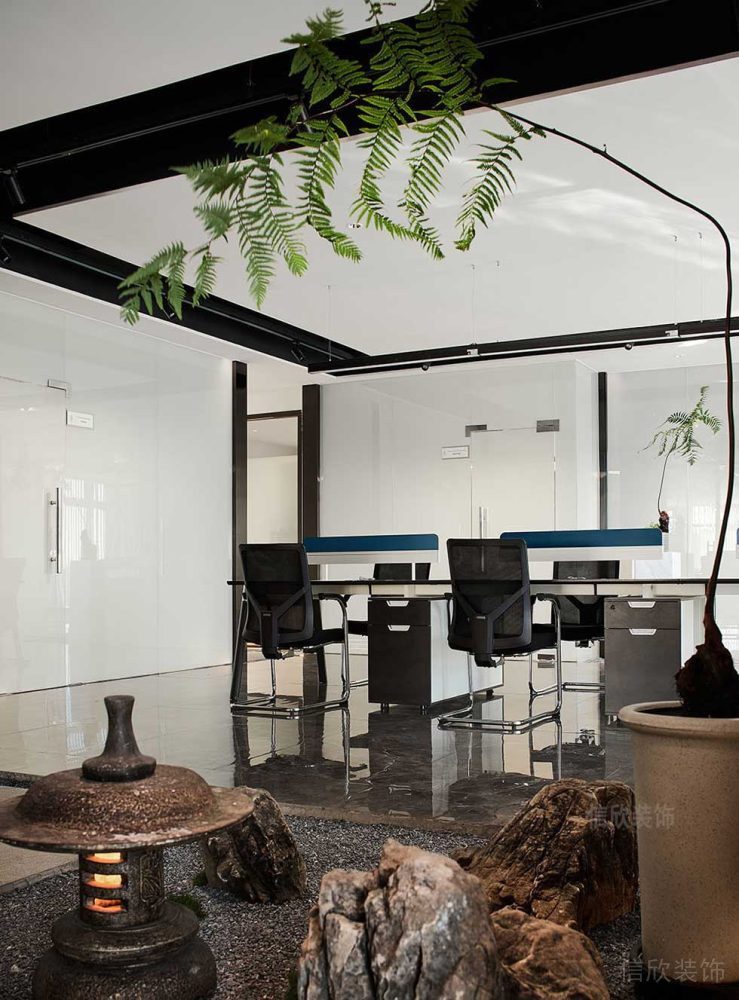 新中式風格公司園林特色辦公區(qū)裝修圖