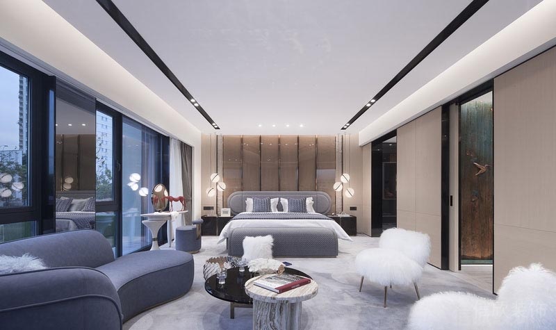 南山區(qū)硅谷別墅現(xiàn)代風(fēng)格裝修案例 主臥