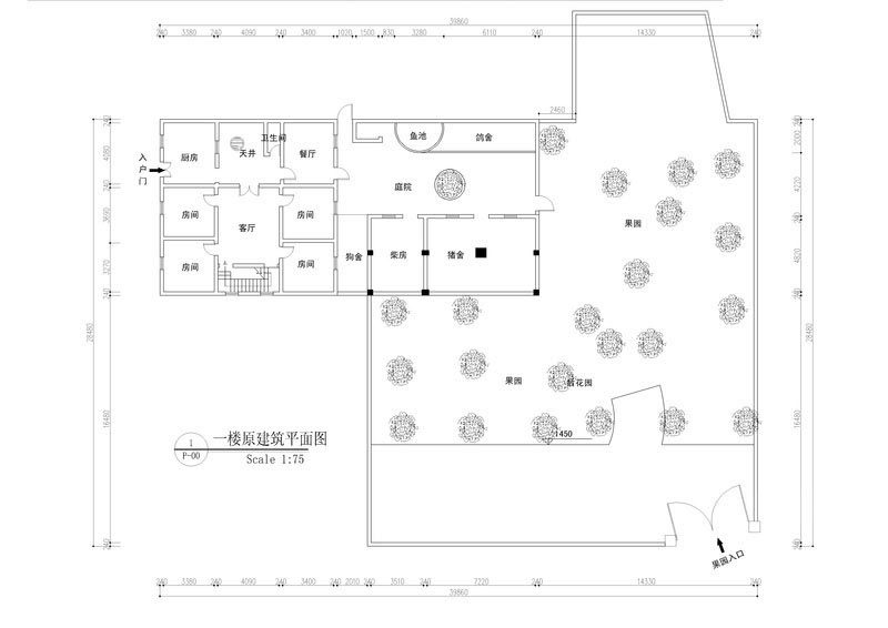 農(nóng)村一樓建筑平面圖