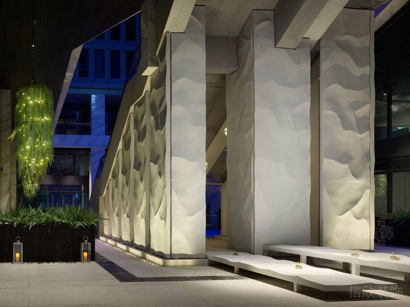 深圳福田餐飲飯館裝修設(shè)計(jì)圖藝術(shù)自然面墻體造型