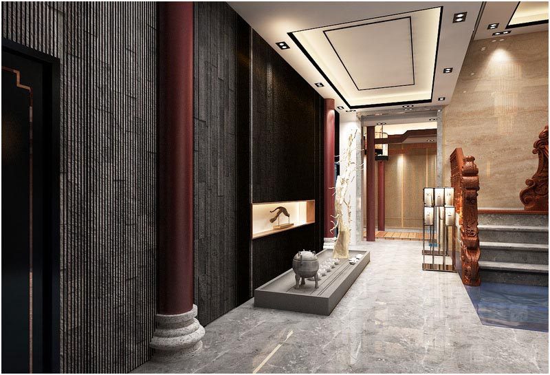 深圳寶安中式風(fēng)格餐飲店裝修圖樓梯廳藝術(shù)景觀效果圖 深圳寶安中式風(fēng)格餐飲店裝修圖樓梯廳藝術(shù)景觀效果圖