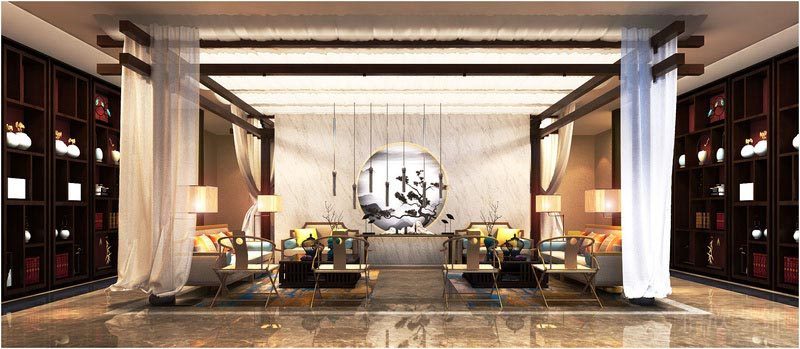深圳寶安中式風(fēng)格餐飲店裝修圖接待廳效果圖 深圳寶安中式風(fēng)格餐飲店裝修圖接待廳效果圖