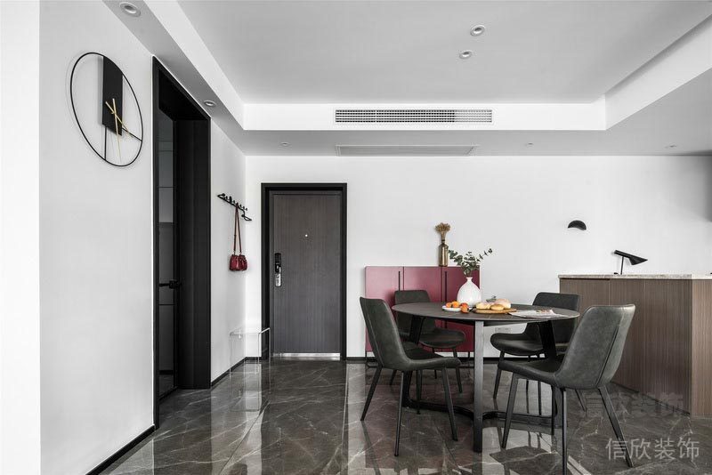 黑色金屬門框開放式區(qū)域灰調(diào)地毯裝修效果就餐區(qū)中央空調(diào)簡(jiǎn)約效果圖