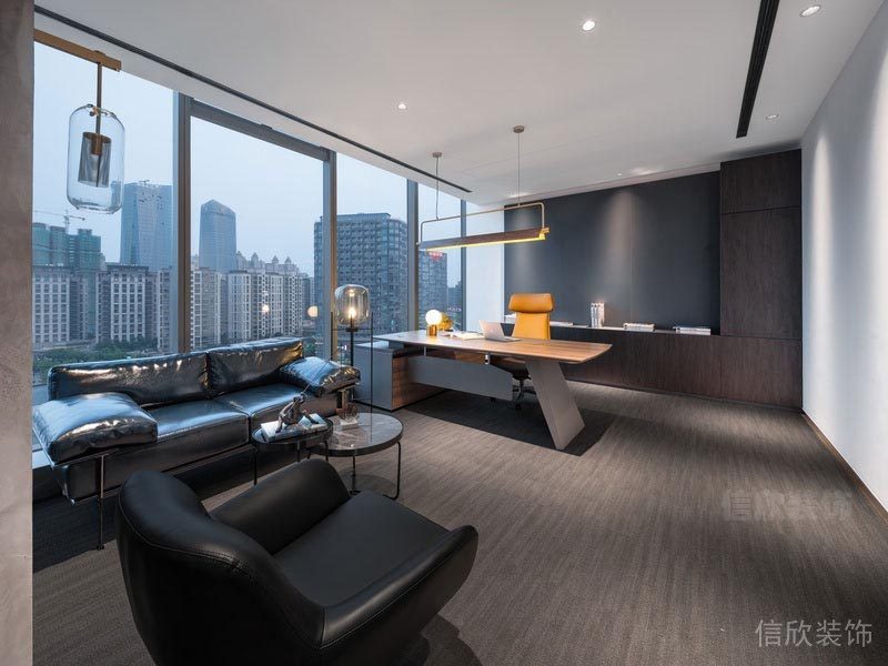 深圳鹽田辦公室裝修設計經(jīng)理辦公室效果圖