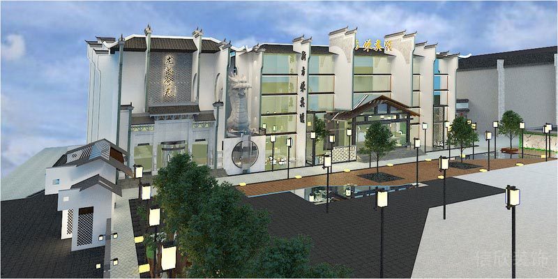 深圳寶安中式風(fēng)格餐飲店裝修圖室外側(cè)立面效果圖 深圳寶安中式風(fēng)格餐飲店裝修圖室外側(cè)立面效果圖