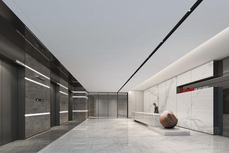 深圳龍崗辦公室裝修設(shè)計(jì)前臺(tái)效果圖