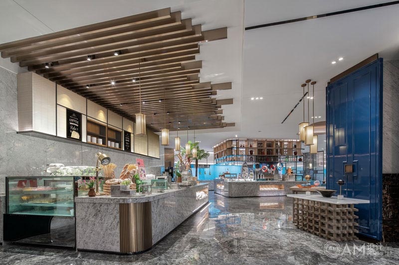 福田酒店餐廳裝修設(shè)計(jì)效果圖餐廳服務(wù)臺(tái)