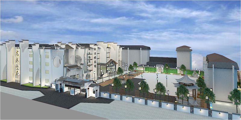 深圳寶安中式風(fēng)格餐飲店裝修圖室外效果圖 深圳寶安中式風(fēng)格餐飲店裝修圖室外效果圖