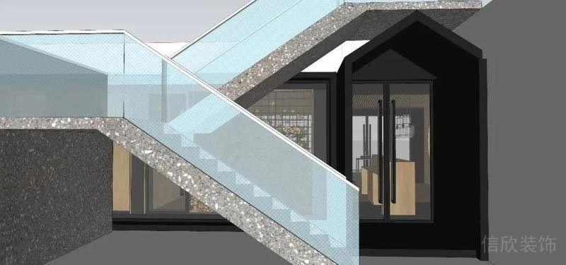 南山餐廳裝修設(shè)計(jì)效果圖室外門洞