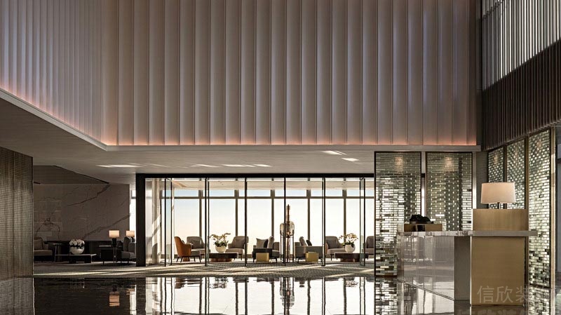 深圳南山辦公室裝修展廳前臺設(shè)計