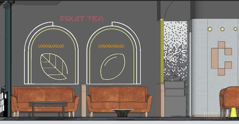 深圳鹽田餐飲冷飲店裝修圖設(shè)計(jì)概念