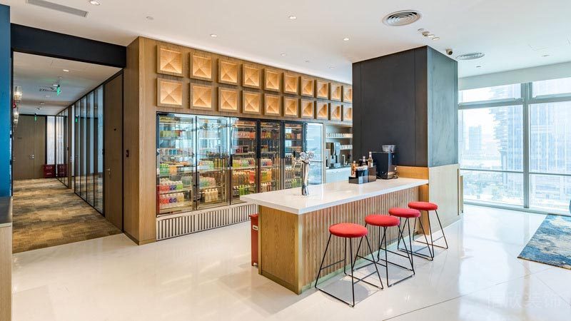 條紋實木柜體大理石臺面水吧臺