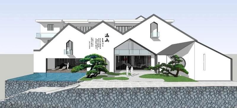 南山餐廳裝修設(shè)計(jì)效果圖背后外觀