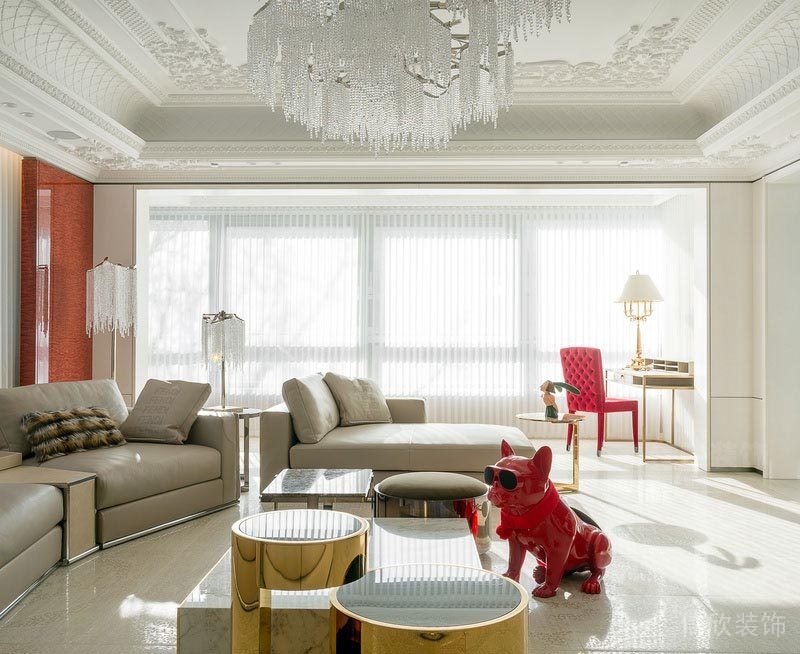 觀瀾現(xiàn)代美式風(fēng)客廳歐美風(fēng)二級(jí)頂