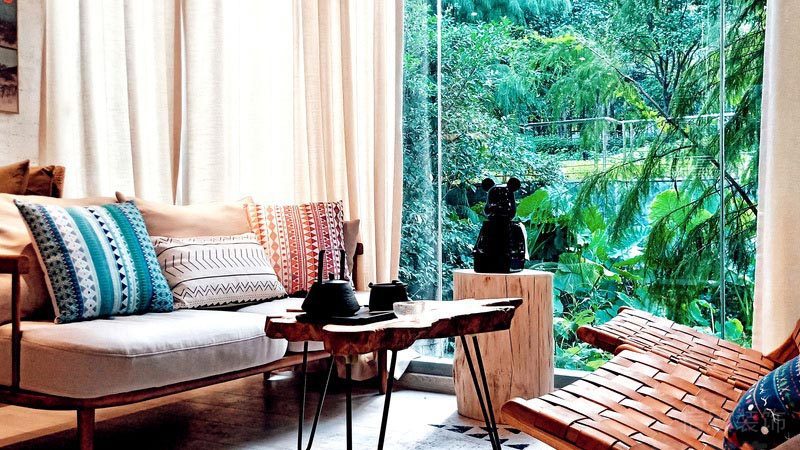 品茶區(qū)戶外綠植風(fēng)景圖