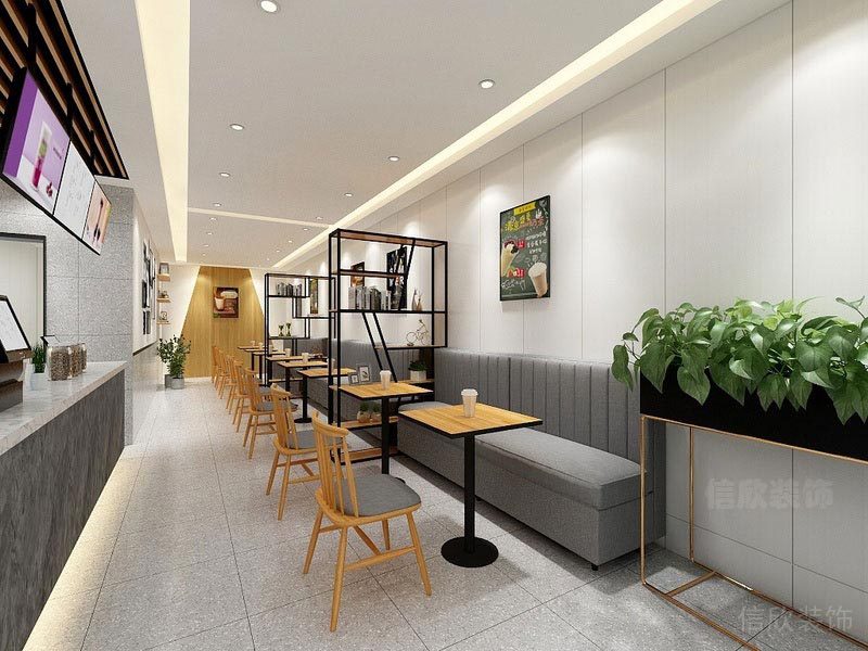福田餐廳裝修奶茶店設(shè)計(jì)效果圖用餐區(qū)飾品