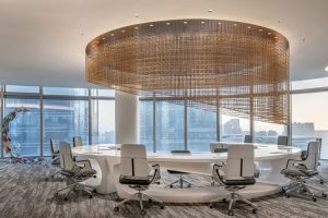 寶安區(qū)榮超濱海大廈輕奢風格辦公室裝修開放式辦公區(qū)效果圖