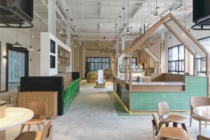 深圳南山工業(yè)風(fēng)餐飲店裝修設(shè)計(jì)大廳效果圖