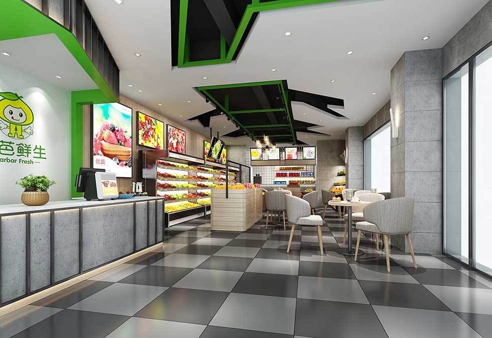深圳龍崗水果店吧臺裝修 深圳龍崗水果店吧臺裝修