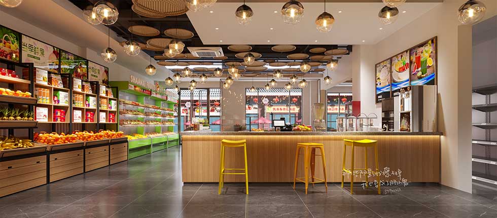 深圳寶安水果店收銀臺裝修設(shè)計(jì)